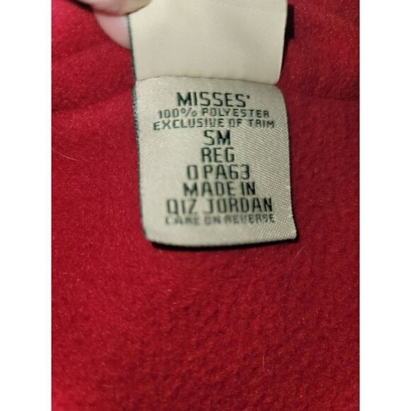 LL Bean Red Fair Isle Fleece Sweater Vest - Size Small - Picture 10 of 11